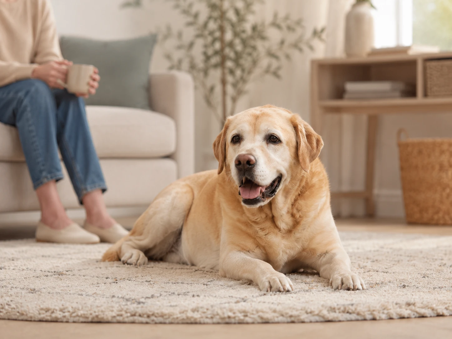 Relaxed dog at home for calming and behavior wellness